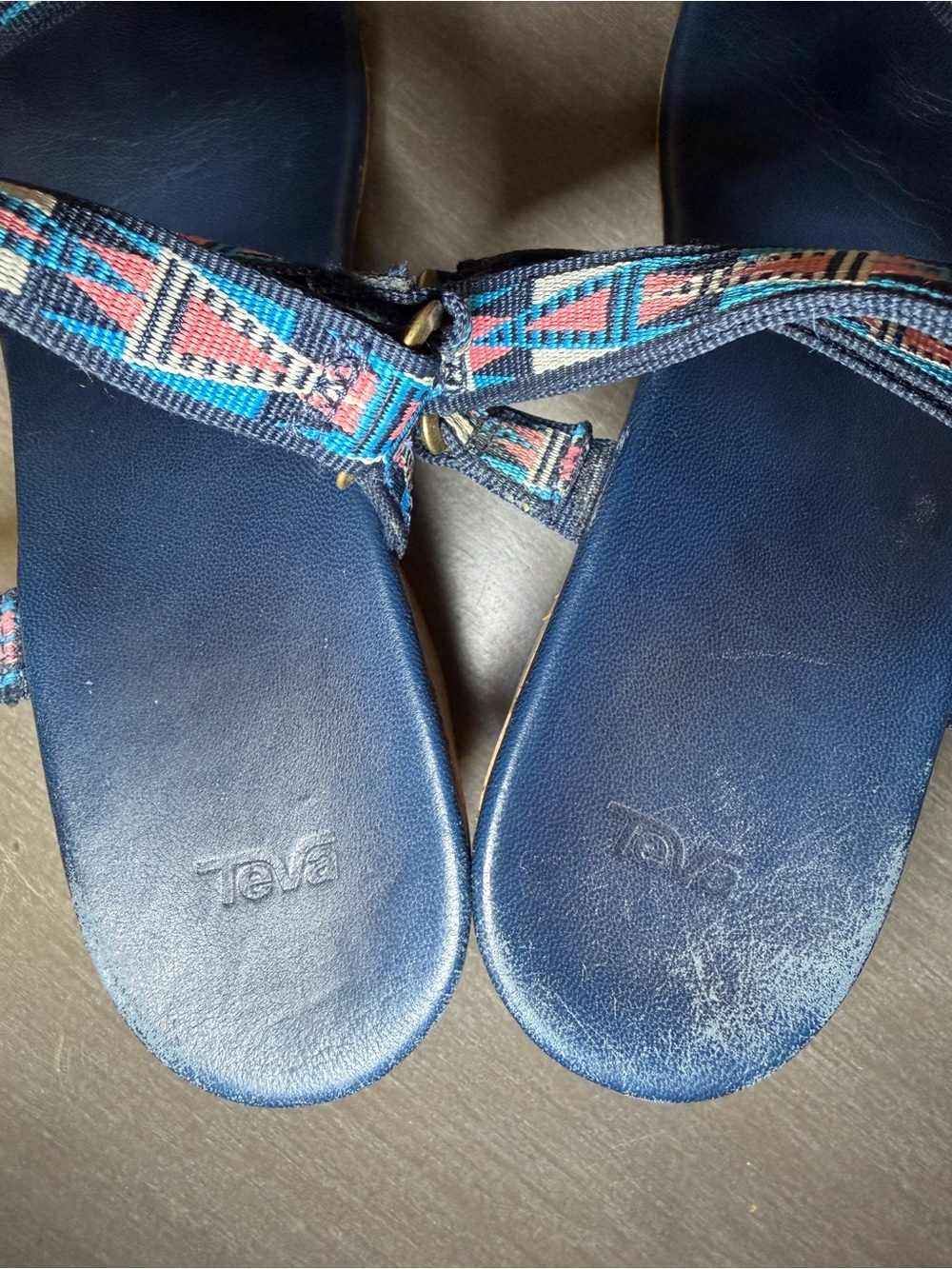Teva Arrabelle Mosaic Leather Wedge Heel Sandals Blue Women's Size US 9 - Picture 9 of 10